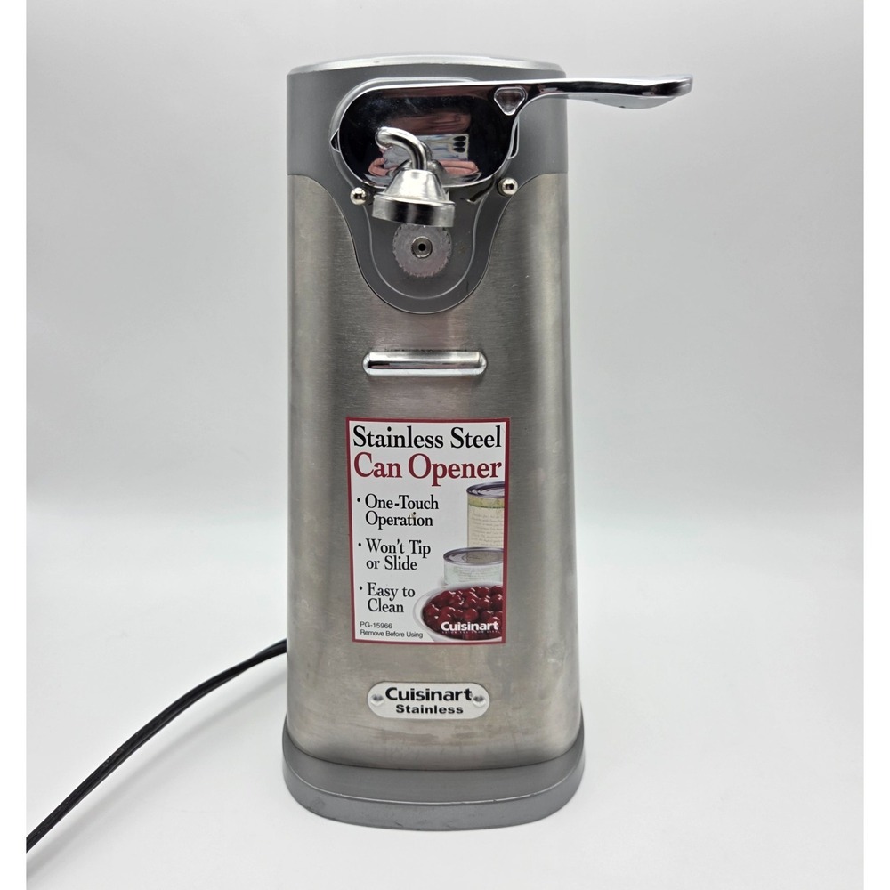 Cuisinart Deluxe Stainless Steel Electric Can Opener One Touch Won't Tip SCO-60C